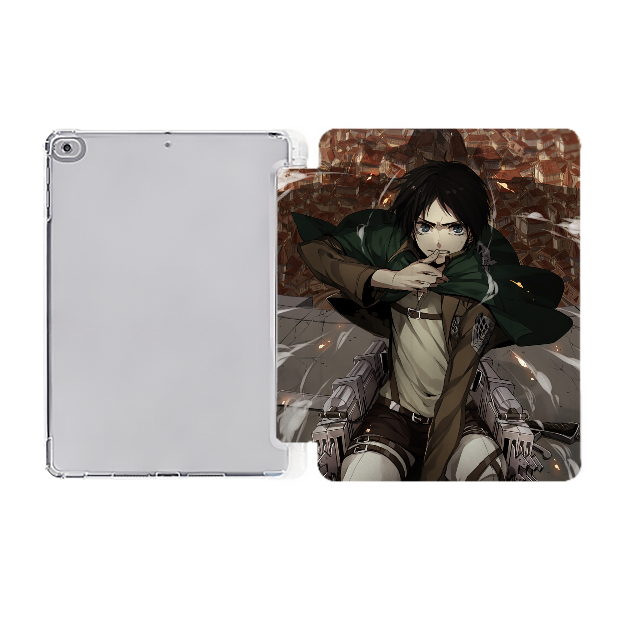 （画像用） 進撃の巨人 Attack on Titan IPad ケース ペン収納付き 三つ折りスタンド PUレザー×シリコン 対応機種9.5/10.5/10.9インチ